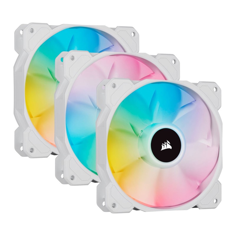 Corsair SP120 RGB ELITE Triple Pack Blanc + Ligthing Node CORE