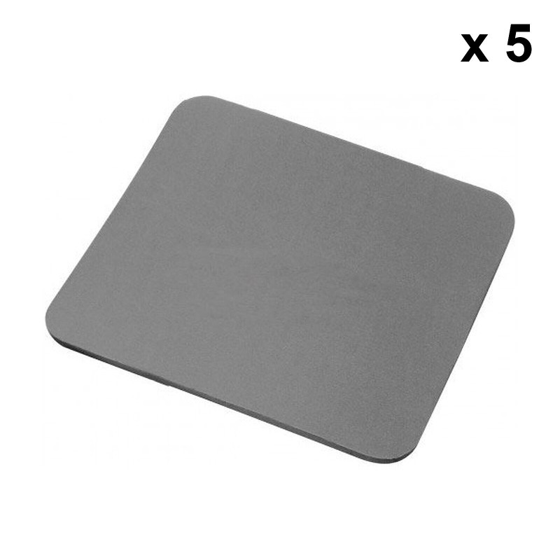 Lot de 5x Tapis de souris simples (coloris gris)