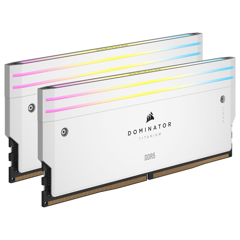 Corsair Dominator Titanium DDR5 RGB 32 Go (2 x 16 Go) 7200 MHz CL34 - Blanc