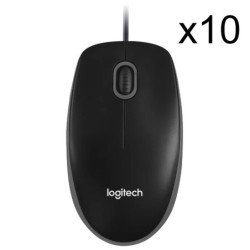 Logitech B100 Optical USB Mouse (Noir) (x10)