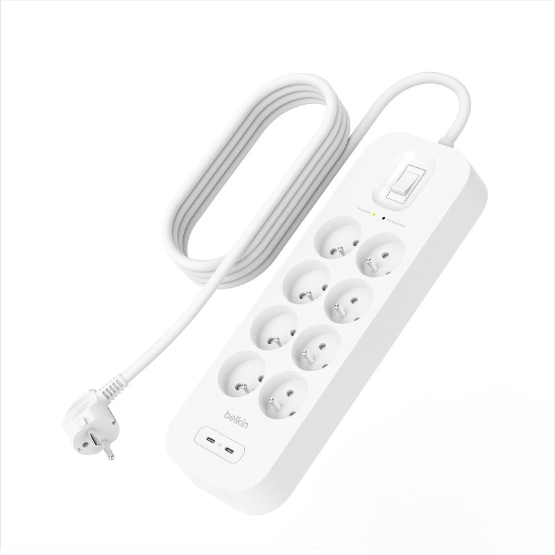 Belkin multiprise parafoudre (8 prises secteur + 2 prises USB-C)