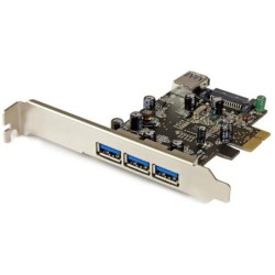 StarTech.com Carte contrôleur PCI-E (4 ports USB 3.0 Type-A - 1 interne et 3 externes)